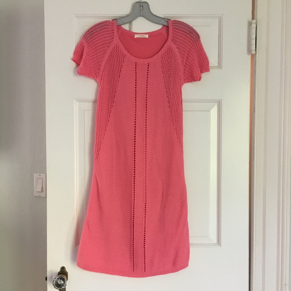 Trina Turk pink crochet dress